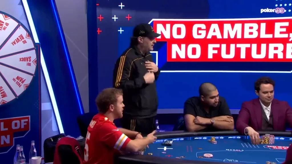 Phil Hellmuth walks off the poker table