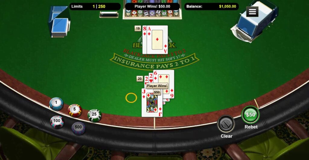 Blackjack gameplay